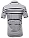 Style by William Casual Striped Short Sleeves Three-Button Polo T-Shirt Heather Grey L