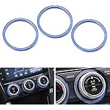 iJDMTOY 3pc Blue Anodized Aluminum AC Climate Control Outer Ring Covers For Subaru WRX, STI, Impreza, Forester, XV Crosstrek