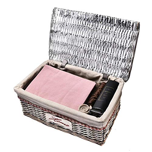 Labyrinen 4PCS Covered Rattan Storage Box, Collection Basket of Household Sundries, Drawer Storage Box, Wardrobe Basket, Key Remote Control Storage Basket - Thumbnail 6