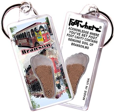 Branson “FootWhere” Souvenir Key Chain. Made in USA (BS106 - Trolley)