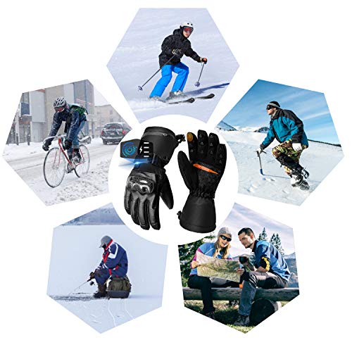 Heated Gloves for Men Women - Electric Heated Gloves 7.4V 5000mAh Rechargeable (Large)