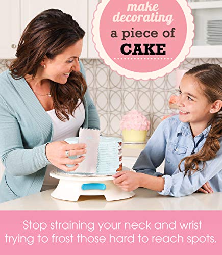 Foreversmooth Cake Turntable Stand- W/break Smoother Rotating Frosting Decorating Supplies Kit W/offset Spatula Set, Icing Bench Scraper, Cake Boards. 12 Inch White Spinner Baking Accessories Tools - Thumbnail 4
