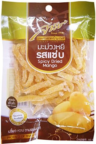 Sarach Spicy Dried Mango, 60g × 4 pack