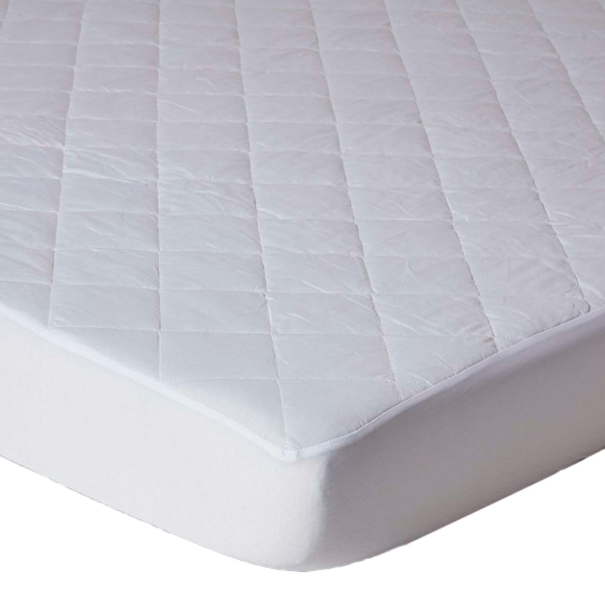 HOMESCAPES Cotton Rich Quilted King Size Mattress Protector Oeko-Tex Certified Hypoallergenic with Fully Elasticated 25 cm Deep Thick Stretch Fabric Skirt