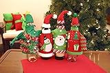 Ugly Christmas Party Wine Bottle Sweater w/ Santa Cup Bottle Topper - Set of 2, Christmas Wine Bottle Cover Holiday Wine Wrapping