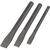HORUSDY 3-Piece Heavy-Duty Cold Chisel Set, 3/8", 1/2", 5/8" Metal Chisels, Drop-Forged Cr-V Steel for Woodworking, Metalworking, Masonry &amp; Carpentry