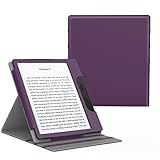 MoKo Case Fits All-New Kindle Oasis (9th and 10th Generation ONLY, 2017 and 2019 Release), Multi Angle Viewing Vertical Flip Cover with Auto Wake/Sleep - Purple