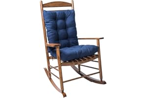TESICA 1 Pack Patio Chair Cushion, Rocking Chair Cushion Overstuffed Seat Back Cushion Pad for Outdoor Indoor, Navy Blue