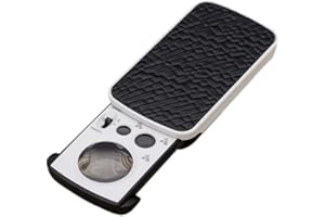 HT-DD LED Lighted Slide Out Pocket Magnifying Glass - 30X 60X and 90X Multi-Power Small Portable Loupe Magnifier with UV Black Light | Best for Jewelry, Diamonds, Gems, Coins, Stamps, Rocks