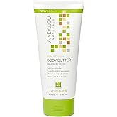 Andalou Naturals Body Butter, Kukui Cocoa Nourishing Body Cream, 8 Oz, Shea Butter, Cocoa Butter & Argan Oil for Dry Skin, Vegan
