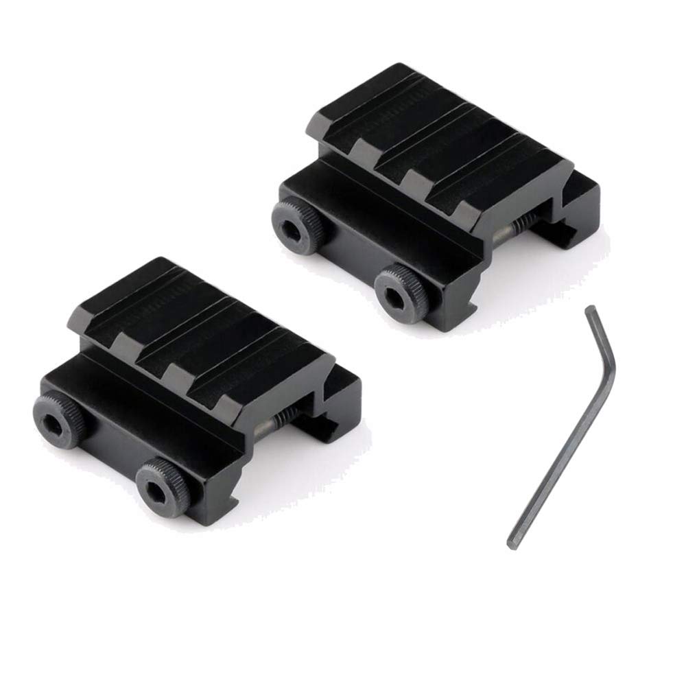 2X Short Riser Rail Mount, 3 Slots Low Profile Picatinny Weaver Sight Scope Rail Riser Mount Scope Mount Rail Accessories