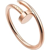 Necirhuk Men's Love Stacking Ring, 18K Gold Plated Brass Zircon Fashion Jewelry, Wedding, Birthday, Proposal Gift, Valentine's Day, Best Gift For Couples' Anniversary, Gold Nail Ring For Women