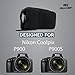 MegaGear Neoprene Camera Case Compatible with Nikon Coolpix P900, P900S, Ultra Light With Carabiner - Black