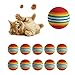 Amrka 10 Pcs Colorful Pet Dog Cat Kitten Soft Eva Foam Rainbow Play Balls Golf Practice Balls Activity Toys