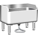 Commercial Floor Mop Sink, Stainless Steel Mop Service Basin, Laundry Room Slop Sink, Suitable for Kitchen/Restaurant, Silver