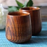 Stock Show 2Pcs Elegant/Fancy Jujube Wooden Coffee/Tea Cups/Mugs
