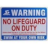 No Lifeguard On Duty Sign Reflective Signs 10 X 14 Inch Rust Free 40 Mil Aluminum Sign
