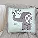 Lambs & Ivy Yoo Hoo Wild One Elephant Decorative Pillow, Blue/Gray