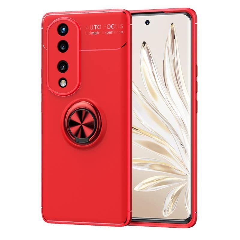 PIXFAB For Honor 70 5G Case, Anti-Scratch Shockproof Slim Gel Rubber [Protective] Phone Case Cover, Magnetic Ring [Kickstand] With [360 Rotation] Case For Honor 70 5G - Red