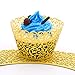 UNIQLED Filigree Artistic Bake Cake Paper Cups Little Vine Lace Laser Cut Liner Cupcake Wrappers Baking Cup Muffin Holder Case for Wedding Birthday Party Decoration (60, Gold)