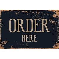 StickerPirate Order Here 8" x 12" Vintage Aluminum Retro Metal Sign VS501