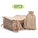 DECORA 50 PCS Burlap Bags with Drawstring Jute Hessian Linen Treat Bag for Halloween Wedding Jewelry Party Favors