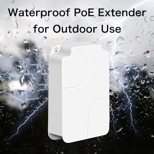 Davuaz 1 in 3 Outputs 1000Mbps PoE+ Outdoor Gigabit PoE Extender, Up to 30W, IEEE802.3af/at Compatible, IP66 Waterproof, Extends Extra 100m, Plug & Play