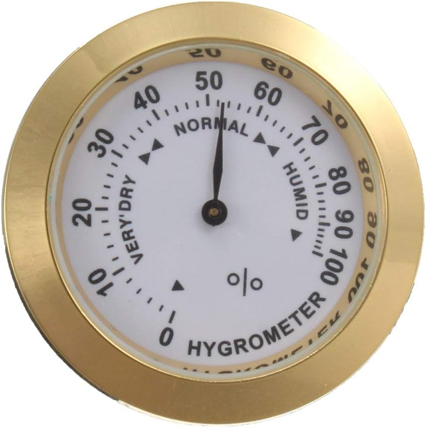 Hygromètre Analogique 43mm Pour Cigares - Argent Ou Or - Pour Cave à Cigares, Guitare, Boîte à Vin