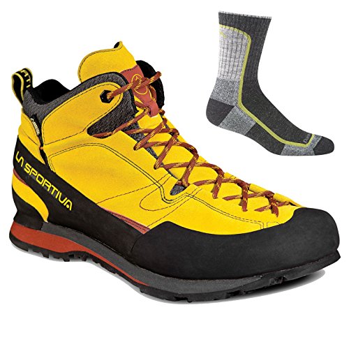 La Sportiva Men's Boulder X Mid GTX Boot Nugget/Rust w/ Sock - 46.5