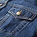 Loose Women Blue Washed Pocket Button Boyfriend Denim Jacket Jean Jacket Coat (XL-Chest 45.5'', Blue)