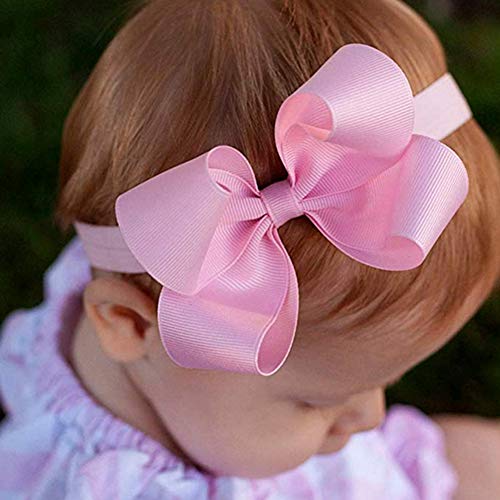 WillingTee 30 Pieces 4.5 Inch Boutique Grosgrain Ribbon Hair Bows Baby Girls Big Hair Bows Headbands for Baby Girls Infants Toddler Kids Teens and Children