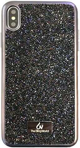 The Bling World iPhone Xs Max Back Case | Protective Cover | Sparkling Black | Fashionable And Glamorous | Glitter Bumper Case | Handcrafted Bling Design | Perfect For Girls/Ladies | Shockproo [BLACK]