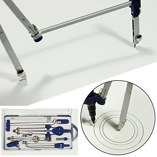image for GETMORE7 Professional Drawing Drafting Spring Compass Set School Compa