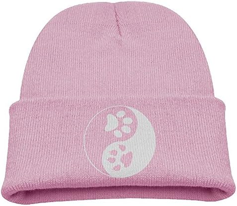 HSXOOW Beanie Children's Paw Print Yin Yang Warm Beanie Hat Skull Cap