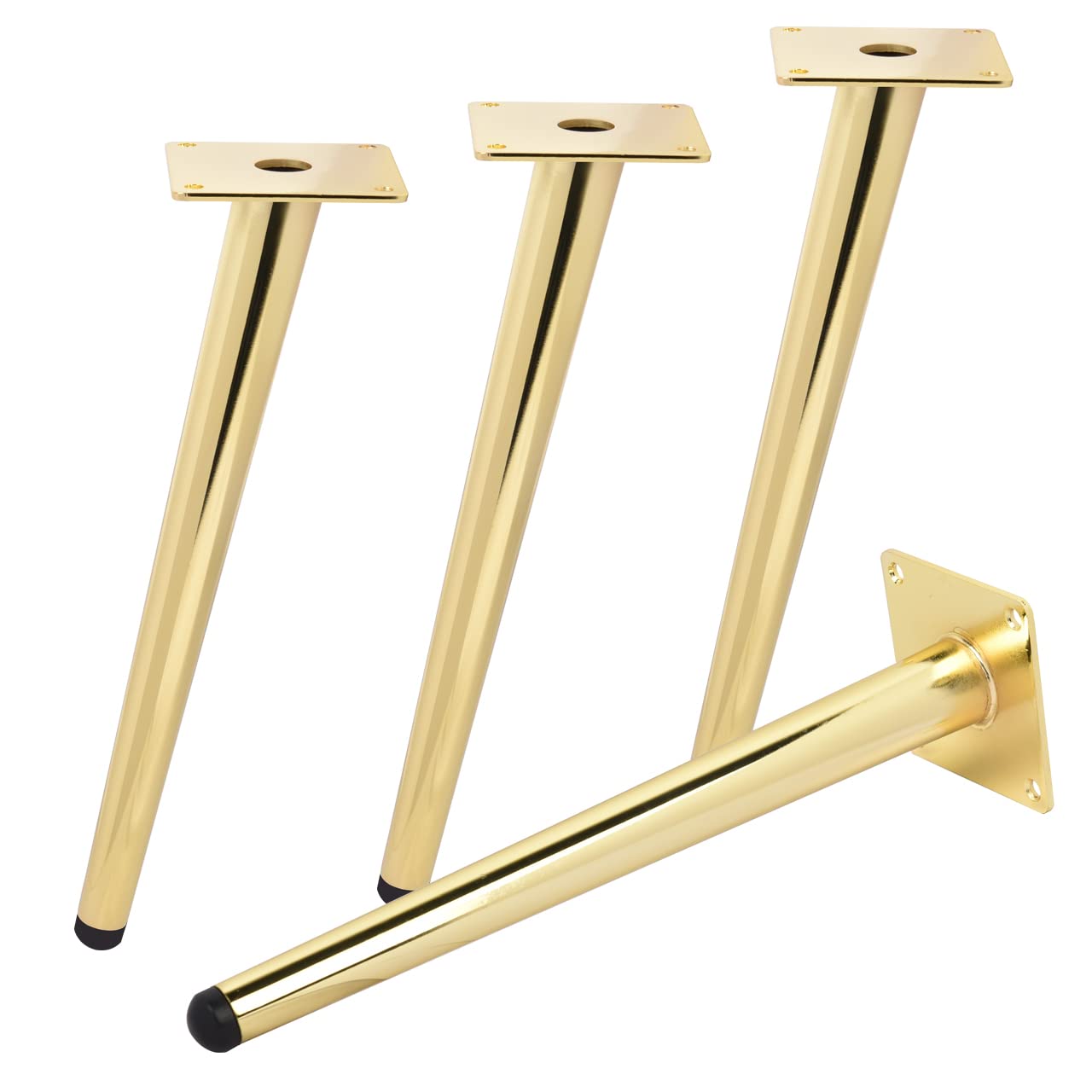 TCHOSUZ 12 inch / 30cm Metal Furniture Legs, Pack of 4 Mid Century Modern Oblique Tapered Replacement Feet for Home DIY Projects Table Sofa Couch Chair