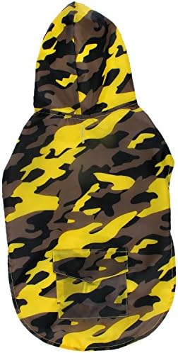 Jelly Wellies Premium Quality Waterproof Reversible Camouflage Raincoat for Dogs- Large, Yellow