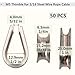 QLOUNI 50 Pcs M5 Thimble for 3/16 Steel Wire Rope Cable, 304 Stainless Steel Rope Thimble Rigging