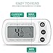 ORIA Digital Refrigerator Thermometer, Mini Freezer Thermometer, Refrigerator Freezer Waterproof, LCD Display, Max and Min Record, for Kitchen, Home, Restaurants, Bars, White
