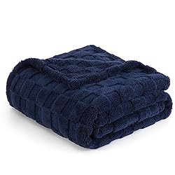 Bedsure Navy Blue Throw Blanket for Couch - Super
