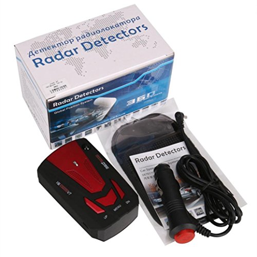 E-Bro 16 Band Radar Detector, Voice Alert and Car Speed Alarm System with 360 Degree Detection, City/Highway Mode Radar Detectors for Cars Red - Thumbnail 3
