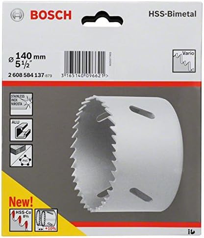 Bosch Professional 1x Hole Saw HSS Bi-metal for standard adapter (for various materials diameter 140 mm, Accessory Rotary Drill) - Image 3