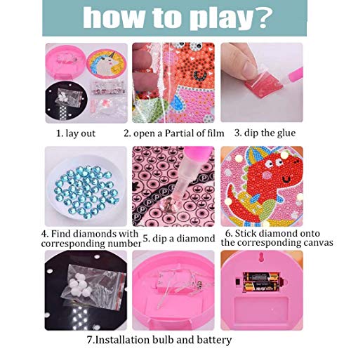 qiaoniuniu Diamond Painting for Kids Mosaic Making Night Light Snowman Lamp for Children - Thumbnail 5