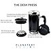 Planetary Design Desk Press Coffee Travel Mug - French Press with Bru-Stop Technology - 2 Spill Proof Lids - 20oz - Brushed Steel,Stainless Steel