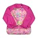 green sprouts Easy-wear Long Sleeve Bib | Waterproof protection from mealtime to playtime | Flipped pocket, soft material, elasticized sleeves, easy clean