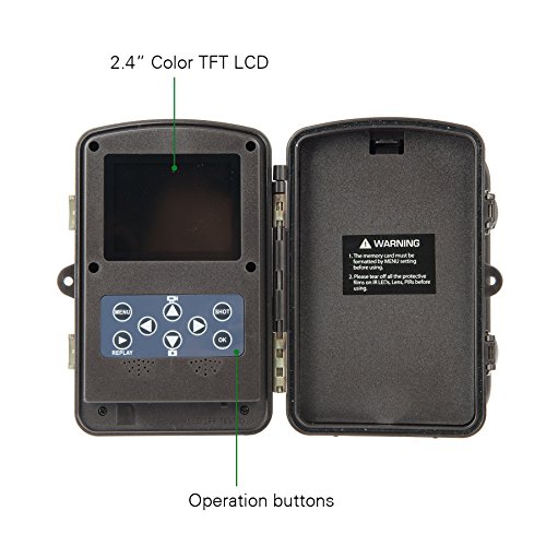 Hiram Trail Camera 12MP 1080P 2.4" LCD Hunting & Game Camera with 940nm Upgrading IR LEDs 0.5s Trigger Speed Night Vision up to 65ft/20m IP66 Waterproof & Dustproof Design