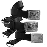Mens Tartanista Scottish Black Leather Kilt Belt & Buckle - S to 3XL
