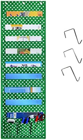 Kruideey Durabale Solid Wall Hanging File Storage Organizer Folder with 3 Hangers -9 Big Pockets and 3 Small Pockets