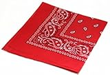 Soophen Paisley One Dozen Cowboy Bandanas Red