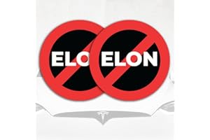 FRAGAMORY 2pcs Elon Bumper Stickers - No Elon Sticker, Elon Sticker, Musk Tesla Bumper Sticker- Waterproof Window Bumper Stickers for Cars, Tesla Bumper Sticker