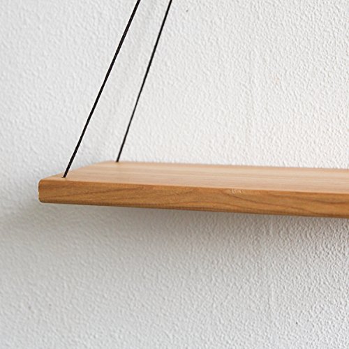 Modern Wall Hanging Shelf Wood Plant Holder Indoor 14x6 Inch Dark Mid Century Decorative Wooden Mounted Swing Shelves Centerpiece Pot Coaster for Home Decor Living Room Bathroom Bedroom